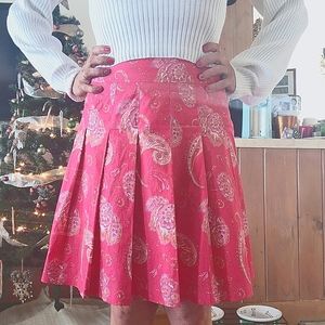 J. Crew Pink Paisley Skirt